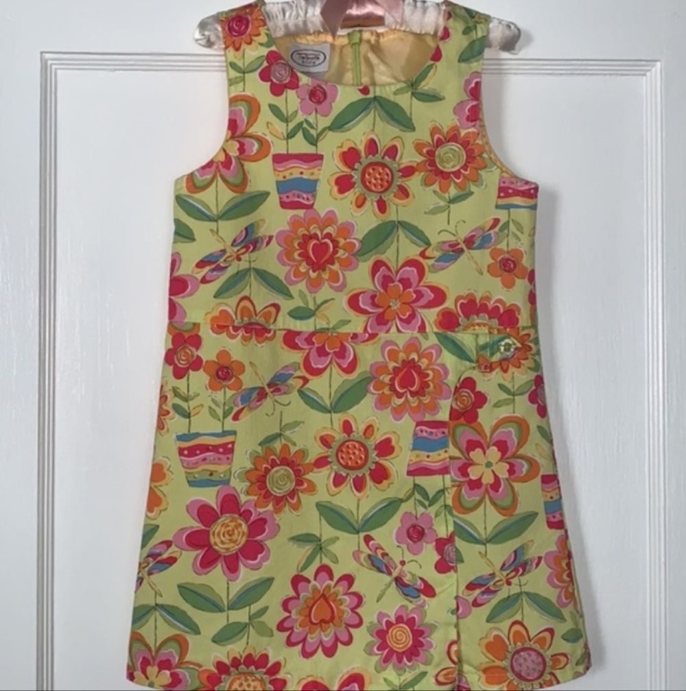 Talbots Kids Sleeveless Floral Lined Dress. Size 6. Spring. Easter
